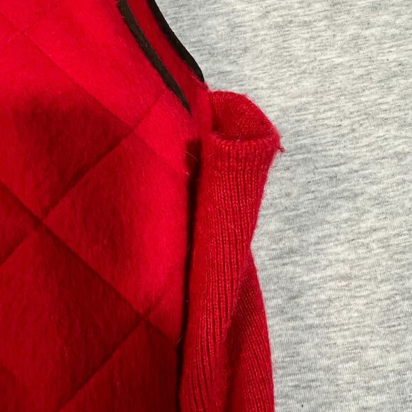 Baby Alpaca Vest Womens Large Red Wool Blend Detachable Hood Quilted Cabincore - Picture 7 of 13